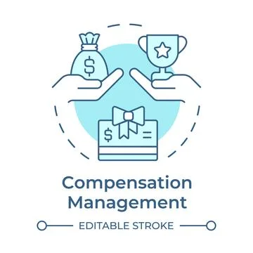Compensation management soft blue concept icon Stockillustratie