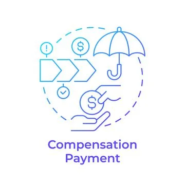 Compensation payment blue gradient concept icon Stock Illustration