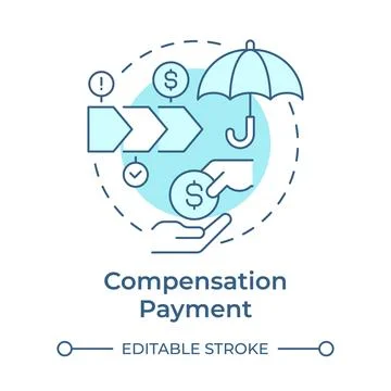 Compensation payment soft blue concept icon Stock Illustration