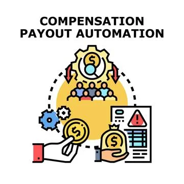 Compensation payout automation process for business operations Stock Illustration