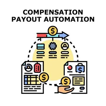 Compensation payout automation process icon concept Stockillustratie