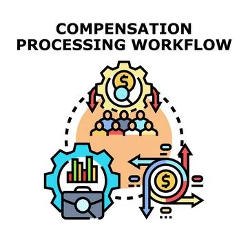 Compensation processing workflow cycle vector concept Stock-Illustration