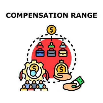 Compensation range management system for employee salary structure Stock Illustration