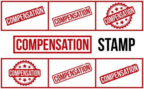 Compensation Rubber Stamp Set Vector Stock Illustration