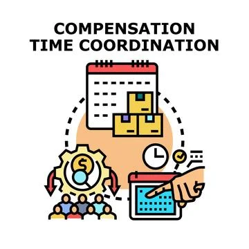 Compensation time coordination for business management cycle Stock-Illustration