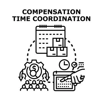 Compensation time coordination for business management cycle Stock-Illustration