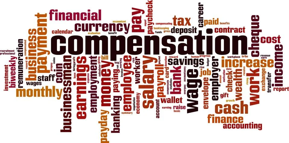 Compensation word cloud Stock Illustration