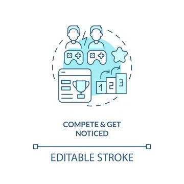Compete and get noticed turquoise concept icon Illustrazione stock