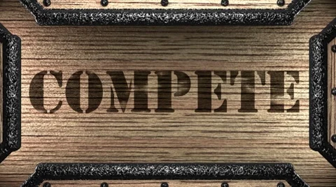 Compete on wooden stamp Stock Footage 8646271
