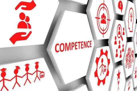 COMPETENCE concept cell background 3d illustration Stock Illustration