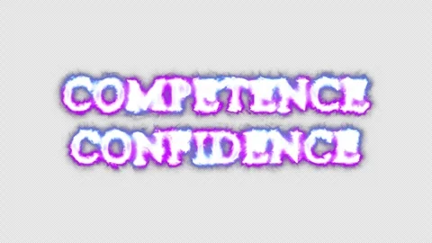 Competence confidence neon effects, text animation on transparent background Stock Footage 303344845