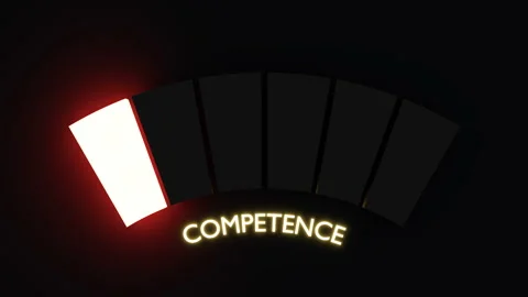 Competence level scale with arrow. 3D render Stock Footage 169032816