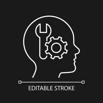 Competence motivation white linear icon for dark theme Stock Illustration