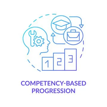 Competency based progression blue gradient concept icon 스톡 일러스트