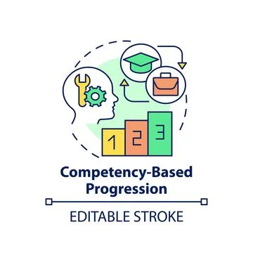 Competency based progression concept icon 스톡 일러스트