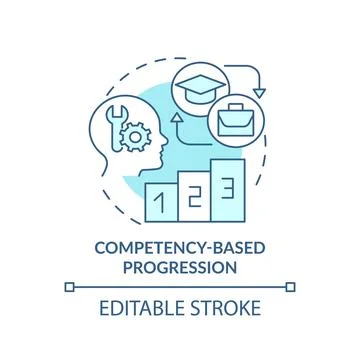 Competency based progression turquoise concept icon 스톡 일러스트