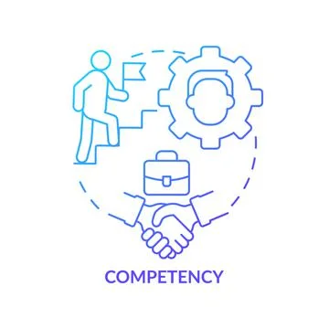 Competency blue gradient concept icon Stock Illustration