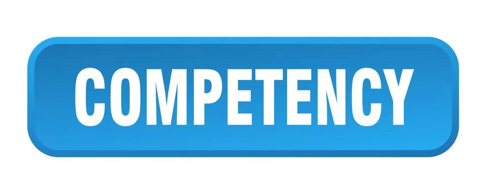 Competency button. competency square 3d push button Illustrazione stock