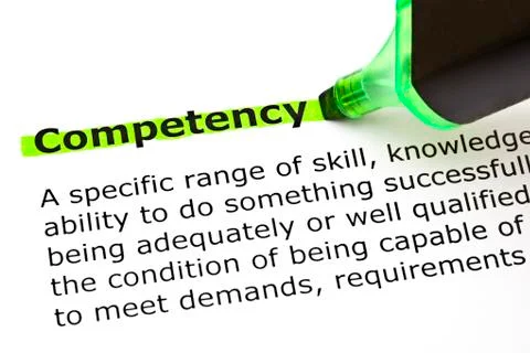 Competency definition Stockfoto's