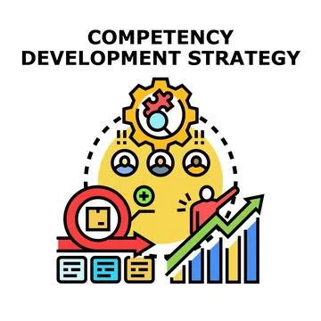 Competency development strategy vector icon business concept Illustrazione stock