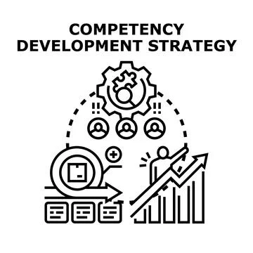 Competency development strategy vector icon business concept Stock Illustration