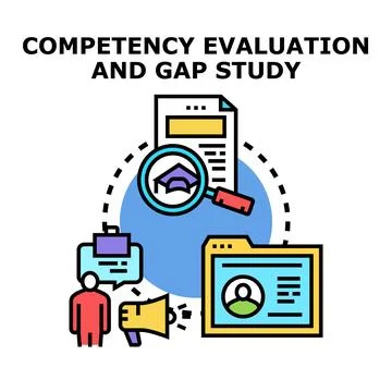 Competency evaluation and identifying skill gaps Stock Illustration