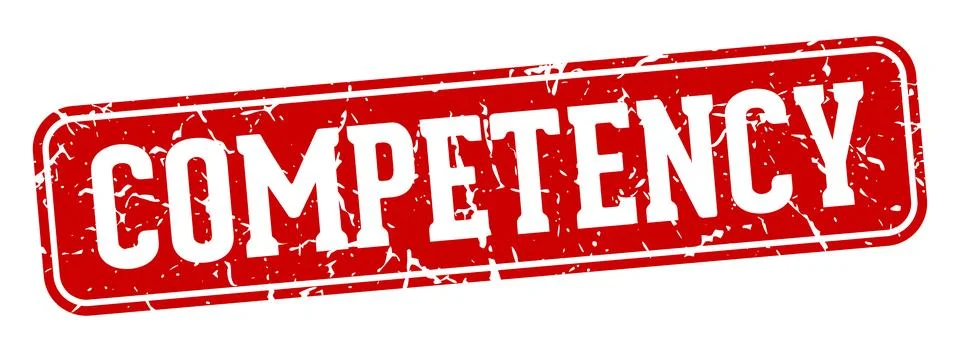 Competency rectangular sign. competency stamp Illustrazione stock