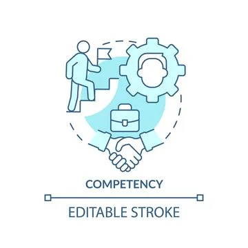 Competency turquoise concept icon Stock Illustration