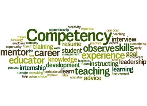 Competency, word cloud concept Stock Illustration