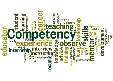 Competency, word cloud concept Stock Illustration
