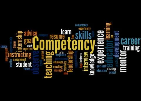 Competency, word cloud concept Stock Illustration