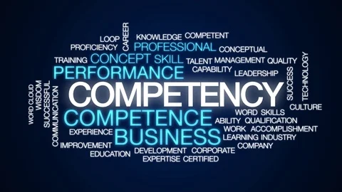 Competency work animated word cloud. Kinetic typography. Stock Footage 107395533