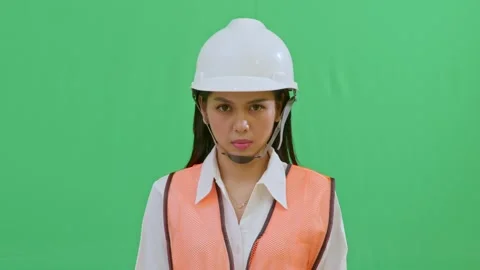 Competent Female Engineer Focused Expression Stock Footage 331150312