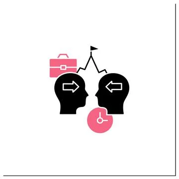 Competing glyph icon Stock Illustration