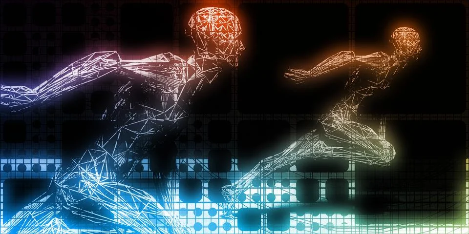 Competing Technologies Reshape Future Intelligence Landscape Stock Illustration