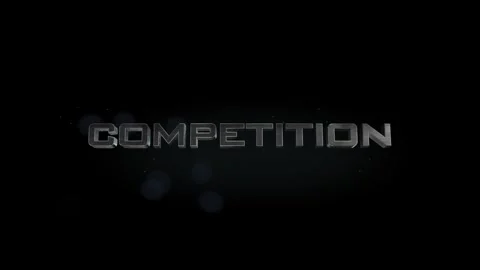 Competition 3D title metal text on black alpha channel background Stock Footage 256615693