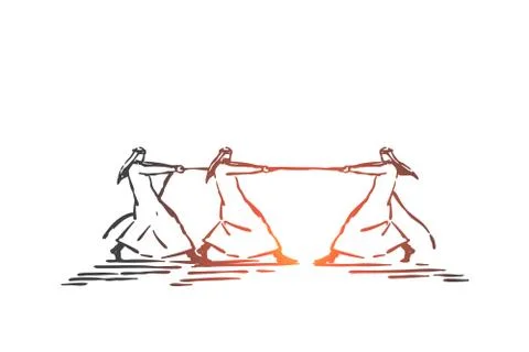 Competition, advantage, inequality concept sketch. Hand drawn isolated vector Stock Illustration