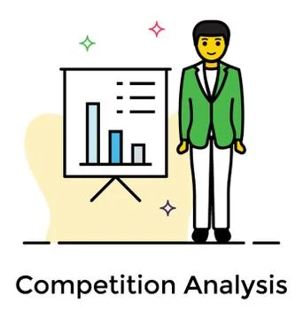 Competition analysis in flat design Illustrazione stock