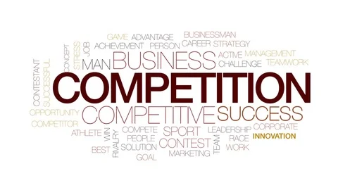 Competition animated word cloud, text design animation. Kinetic typography. Stock Footage 75350287