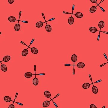 Competition badminton vector seamless pattern Stock Illustration