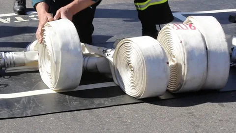 The competition between the teams of rescue services Stock Footage 82179578