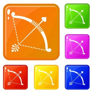 Competition bow icons set vector color Illustrazione stock