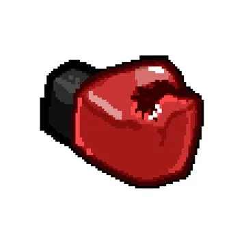 Competition boxing gloves pixel art vector illustration Stock Illustration