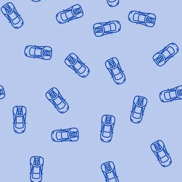 Competition car top view line seamless pattern Stock Illustration