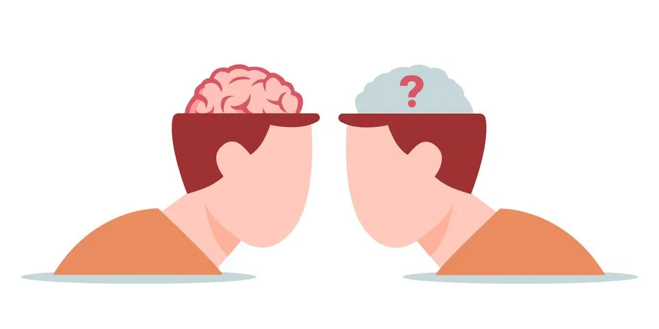 Competition creative intelligence with conventional concept. Confrontation Stock Illustration