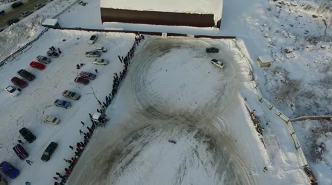 Competition Drift aerial view of the track in a figure eight Stock Footage 62022129