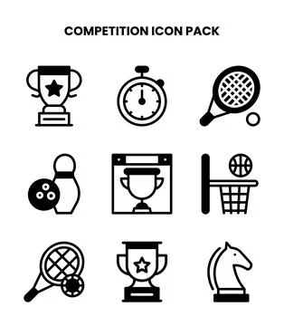 Competition DuoTone Bundle Icons Pack Stock Illustration