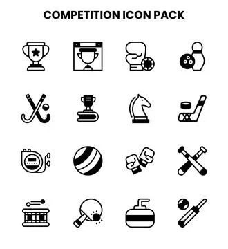Competition DuoTone Bundle Icons Pack Stock Illustration