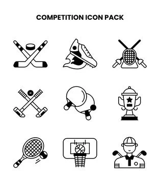 Competition DuoTone Design Icons Pack Stock Illustration