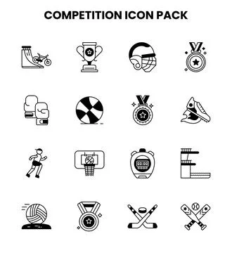 Competition DuoTone Icons Pack Stock Illustration